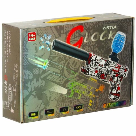 Pistolet na kulki żelowe wodne karabin zasilanie akumulatorowe USB + okulary 550szt. 7-8mm Kik Sp. z o. o. Sp. k.