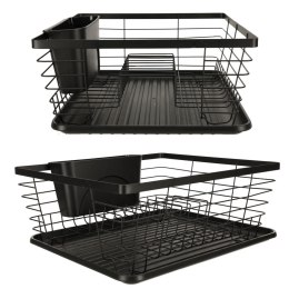 Suszarka do naczyń ociekacz na naczynia sztućce taca czarna Kik Sp. z o. o. Sp. k.