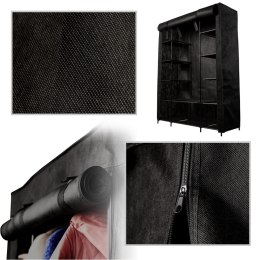 Szafa tekstylna materiałowa składana garderoba na ubrania XXL czarna Kik Sp. z o. o. Sp. k.