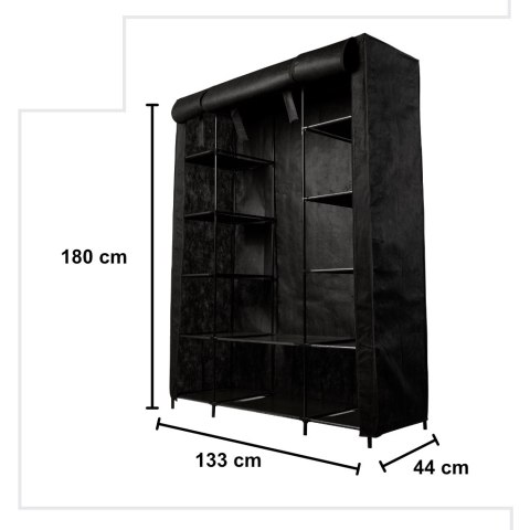 Szafa tekstylna materiałowa składana garderoba na ubrania XXL czarna Kik Sp. z o. o. Sp. k.