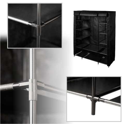 Szafa tekstylna materiałowa składana garderoba na ubrania XXL czarna Kik Sp. z o. o. Sp. k.