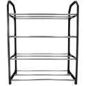 Szafka półka na buty stojak regał 4 poziomy 12 par czarny Kik Sp. z o. o. Sp. k.