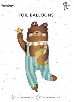 Balon foliowy Miś 55cm x 90cm Partydeco Sp. z o. o.