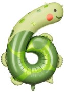 Balon foliowy urodzinowy cyfra "6" - Żółw 57x86 cm Partydeco Sp. z o. o.