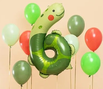 Balon foliowy urodzinowy cyfra "6" - Żółw 57x86 cm Partydeco Sp. z o. o. Balon foliowy urodzinowy cyfra "6" - Żółw 57x86 cm Partydeco Sp. z o. o.