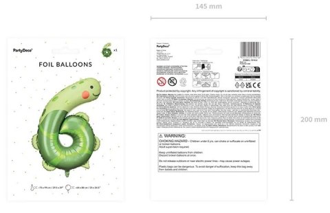 Balon foliowy urodzinowy cyfra "6" - Żółw 57x86 cm Partydeco Sp. z o. o. Balon foliowy urodzinowy cyfra "6" - Żółw 57x86 cm Partydeco Sp. z o. o.