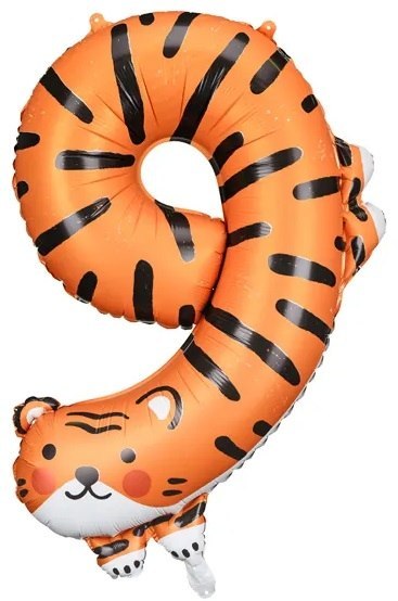 Balon foliowy urodzinowy cyfra "9" - Tygrys 49x76 cm Partydeco Sp. z o. o. Balon foliowy urodzinowy cyfra "9" - Tygrys 49x76 cm Partydeco Sp. z o. o.