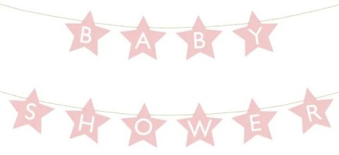 Baner napis na baby shower gwiazdki jasnoróżowe 290cm x 16,5cm Partydeco Sp. z o. o. Baner napis na baby shower gwiazdki jasnoróżowe 290cm x 16,5cm Partydeco Sp. z o. o.