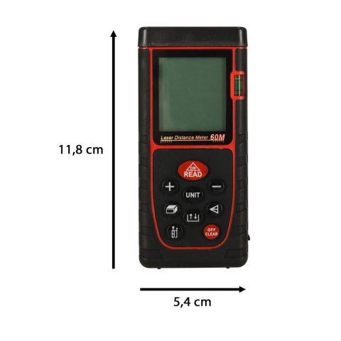 Dalmierz laserowy miernik odległości cyfrowy wodoodporny IP54 3mm/60m pokrowiec zasilanie bateryjne KAFUWELL Kik Sp. z o. o. Sp. k. Dalmierz laserowy miernik odległości cyfrowy wodoodporny IP54 3mm/60m pokrowiec zasilanie bateryjne KAFUWELL Kik Sp. z o. o. Sp. k.