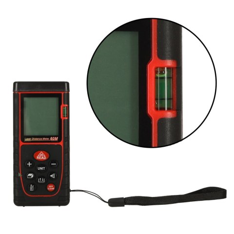Dalmierz laserowy miernik odległości cyfrowy wodoodporny IP54 3mm/60m pokrowiec zasilanie bateryjne KAFUWELL Kik Sp. z o. o. Sp. k. Dalmierz laserowy miernik odległości cyfrowy wodoodporny IP54 3mm/60m pokrowiec zasilanie bateryjne KAFUWELL Kik Sp. z o. o. Sp. k.