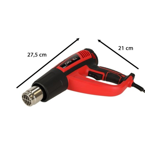 KAFUWELL Opalarka elektryczna z regulacja tempratury 0-600 st. C przepływ powietrza 300-500 l/min + 4 wymienne końcówki 1850W Kik Sp. z o. o. Sp. k. KAFUWELL Opalarka elektryczna z regulacja tempratury 0-600 st. C przepływ powietrza 300-500 l/min + 4 wymienne końcówki 1850W Kik Sp. z o. o. Sp. k.