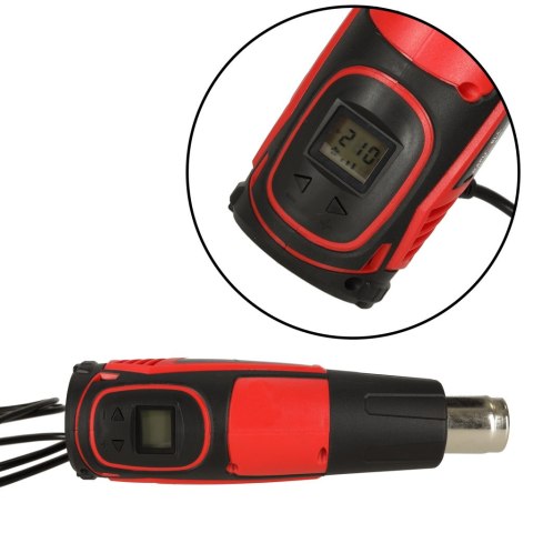 KAFUWELL Opalarka elektryczna z regulacja tempratury 0-600 st. C przepływ powietrza 300-500 l/min + 4 wymienne końcówki 1850W Kik Sp. z o. o. Sp. k. KAFUWELL Opalarka elektryczna z regulacja tempratury 0-600 st. C przepływ powietrza 300-500 l/min + 4 wymienne końcówki 1850W Kik Sp. z o. o. Sp. k.