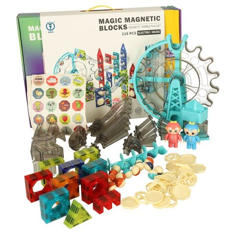 Klocki magnetyczne magnetic sticks marble tor kulkowy z dźwiękiem muzyką grający 118 elementów Kik Sp. z o. o. Sp. k. Klocki magnetyczne magnetic sticks marble tor kulkowy z dźwiękiem muzyką grający 118 elementów Kik Sp. z o. o. Sp. k.