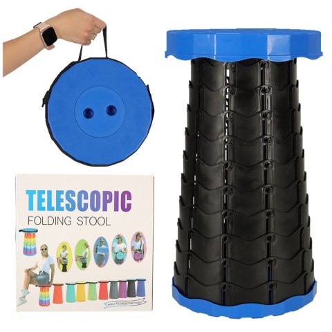 Krzesło składane taboret teleskopowy turystyczny przenośny niebieski 200kg Kik Sp. z o. o. Sp. k. Krzesło składane taboret teleskopowy turystyczny przenośny niebieski 200kg Kik Sp. z o. o. Sp. k.
