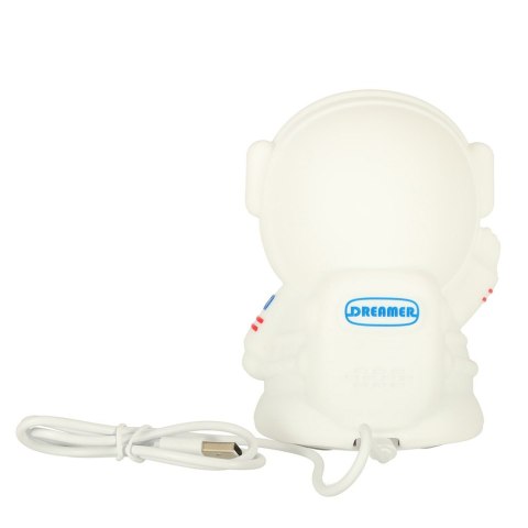 Lampka nocna dla dzieci silikonowa dotykowa miękka 8 LED USB RGB biała astronauta Kik Sp. z o. o. Sp. k.