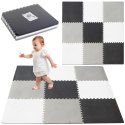 Mata edukacyjna piankowa puzzle szara 180 x 180 cm 9 elementów Kik Sp. z o. o. Sp. k.