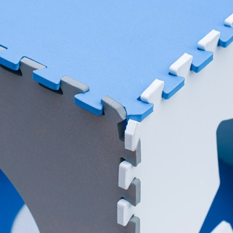 Mata edukacyjna piankowa puzzle szara niebieska 60 x 60 cm 9 elementów Kik Sp. z o. o. Sp. k.