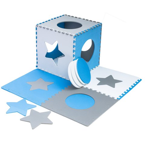 Mata edukacyjna piankowa puzzle szara niebieska 60 x 60 cm 9 elementów Kik Sp. z o. o. Sp. k.