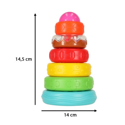Piramida wieża edukacyjna z kółek układanka sensoryczna kolorowa Montessori Kik Sp. z o. o. Sp. k.