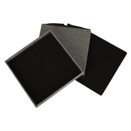 Pufa składana ze schowkiem otwierana do siedzenia podnóżek szara 38x38x38cm Kik Sp. z o. o. Sp. k.