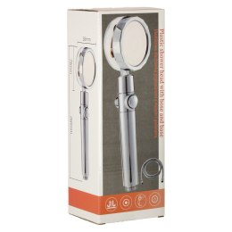 Słuchawka prysznicowa z turbiną + wąż srebrna zestaw Kik Sp. z o. o. Sp. k.