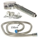 Słuchawka prysznicowa z turbiną + wąż srebrna zestaw Kik Sp. z o. o. Sp. k.