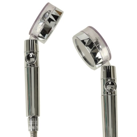 Słuchawka prysznicowa z turbiną + wąż srebrna zestaw Kik Sp. z o. o. Sp. k.