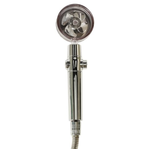 Słuchawka prysznicowa z turbiną + wąż srebrna zestaw Kik Sp. z o. o. Sp. k.