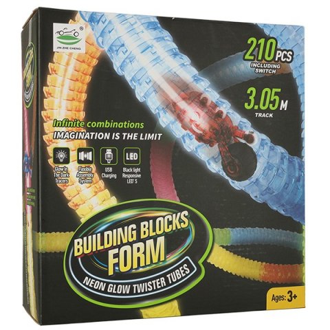 Tor samochodowy elastyczny rurkowy długi szybkie auto samochód 210 elementów Kik Sp. z o. o. Sp. k.