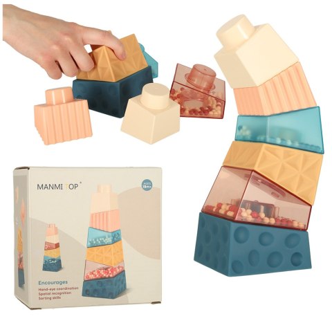 Wieża edukacyjna klocki sensoryczne piramida układanka Montessori Kik Sp. z o. o. Sp. k.