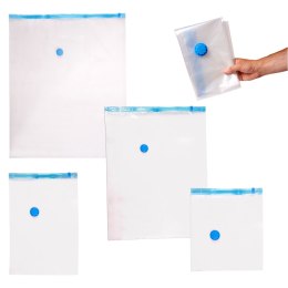 Worki próżniowe na ubrania 8 sztuk 4 rozmiary 35x40cm, 40x60cm, 60x80cm, 80x100cm Kik Sp. z o. o. Sp. k.