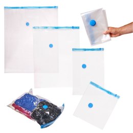 Worki próżniowe na ubrania 8 sztuk 4 rozmiary 35x40cm, 40x60cm, 60x80cm, 80x100cm Kik Sp. z o. o. Sp. k.