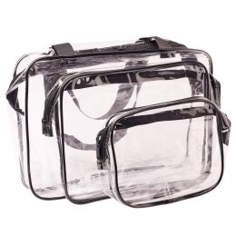 Kosmetyczka przezroczysta transparentna podróżna organizer do samolotu 3 sztuki Kik Sp. z o. o. Sp. k.