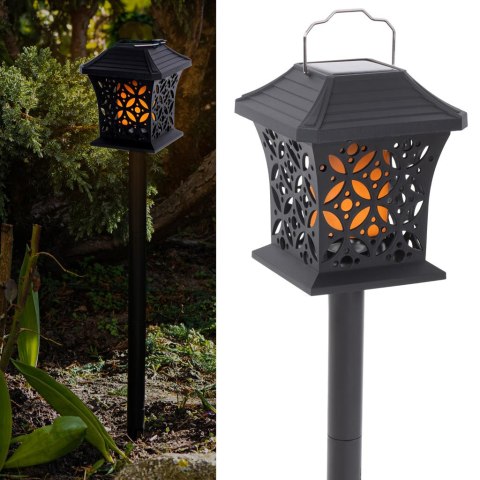 Lampa solarna ogrodowa ażurowa latarenka wisząca wbijana lampion 12 LED Kik Sp. z o. o. Sp. k.