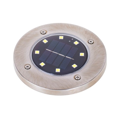Lampy ogrodowe solarne najazdowe gruntowe czujnik zmierzchu wbijane świecący dysk 8LED 4szt. ciepły biały Kik Sp. z o. o. Sp. k.