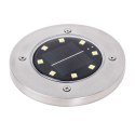Lampy ogrodowe solarne najazdowe gruntowe czujnik zmierzchu wbijane świecący dysk 8LED 4szt. zimny biały Kik Sp. z o. o. Sp. k.