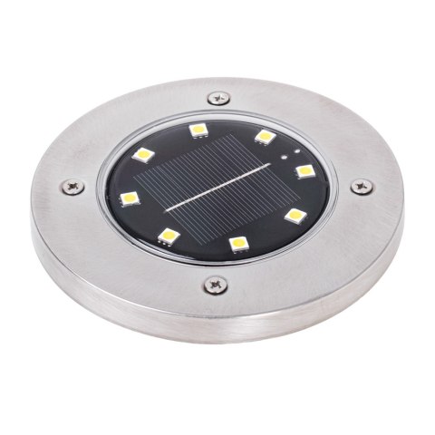 Lampy ogrodowe solarne najazdowe gruntowe czujnik zmierzchu wbijane świecący dysk 8LED 4szt. zimny biały Kik Sp. z o. o. Sp. k. Lampy ogrodowe solarne najazdowe gruntowe czujnik zmierzchu wbijane świecący dysk 8LED 4szt. zimny biały Kik Sp. z o. o. Sp. k.