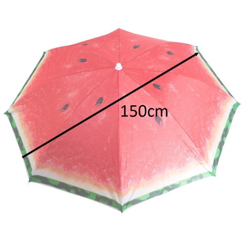 Parasol ogrodowy plażowy regulowany łamany 150cm arbuz UV Kik Sp. z o. o. Sp. k.