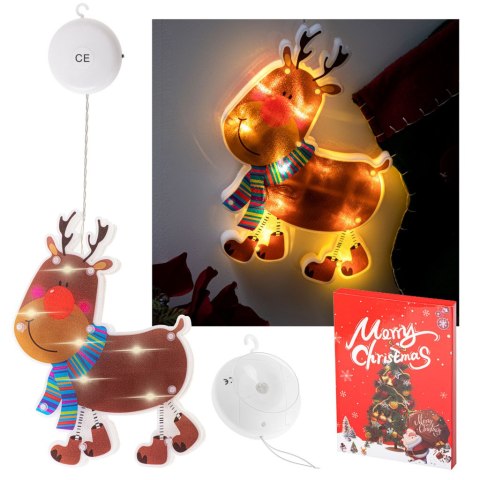 Lampki LED wisząca ozdoba dekoracja okna świąteczna przyssawka renifer Kik Sp. z o. o. Sp. k. Lampki LED wisząca ozdoba dekoracja okna świąteczna przyssawka renifer Kik Sp. z o. o. Sp. k.