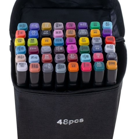 Markery dwustronne mazaki alkoholowe w etui 48 + podstawka Kik Sp. z o. o. Sp. k.