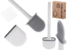 Szczotka silikonowa do WC z pojemnikiem biała Kik Sp. z o. o. Sp. k.