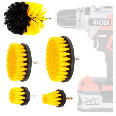 Szczotki na wiertarkę wkrętarkę sprzątające czyszczące wielozadaniowe zestaw 5 sztuk Kik Sp. z o. o. Sp. k.