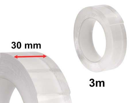 Taśma dwustronna nano montażowa wodoodporna 30mmx3m Kik Sp. z o. o. Sp. k.