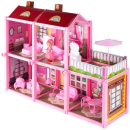 Domek dla lalek Villa lalka mebelki zestaw różowy 44cm Malis Sp. z o. o.