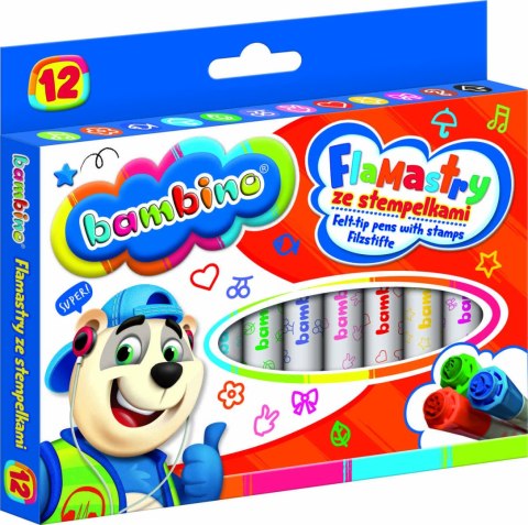 Flamastry mazaki pieczątki stempelki Bambino 12 kolorów St. Majewski Sp. z o. o. Flamastry mazaki pieczątki stempelki Bambino 12 kolorów St. Majewski Sp. z o. o.