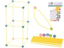 Klocki konstrukcyjne rurki słomki patyczki kreatywne baza namiot domek 75el. Kik Sp. z o. o. Sp. k.