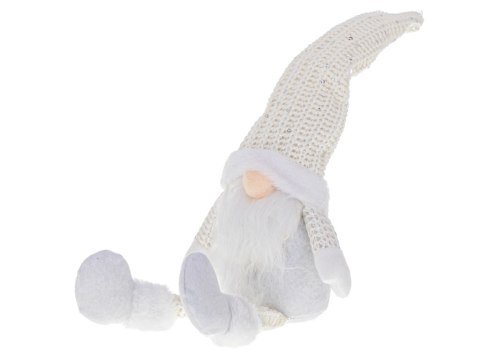 Krasnal skrzat świąteczny z brodą biały 47cm Kik Sp. z o. o. Sp. k. Krasnal skrzat świąteczny z brodą biały 47cm Kik Sp. z o. o. Sp. k.