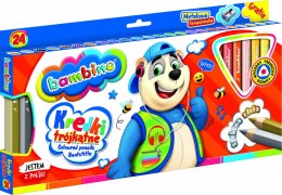 Kredki ołówkowe trójkątne grube Bambino 24 kolory temperówka St. Majewski Sp. z o. o.