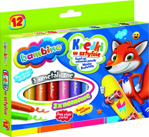 Kredki w sztyfcie wykręcane Bambino 12 kolorów St. Majewski Sp. z o. o. Kredki w sztyfcie wykręcane Bambino 12 kolorów St. Majewski Sp. z o. o.
