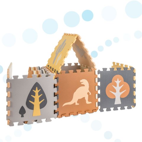 Mata edukacyjna piankowa puzzle brązowa 143 x 143 cm 36 elementów Kik Sp. z o. o. Sp. k.